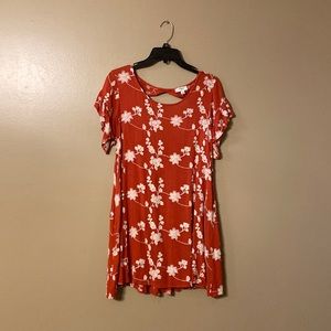 Umber  runt Orange & cream with Embroidery Flowers